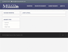Tablet Screenshot of melcopropertiesofnc.com